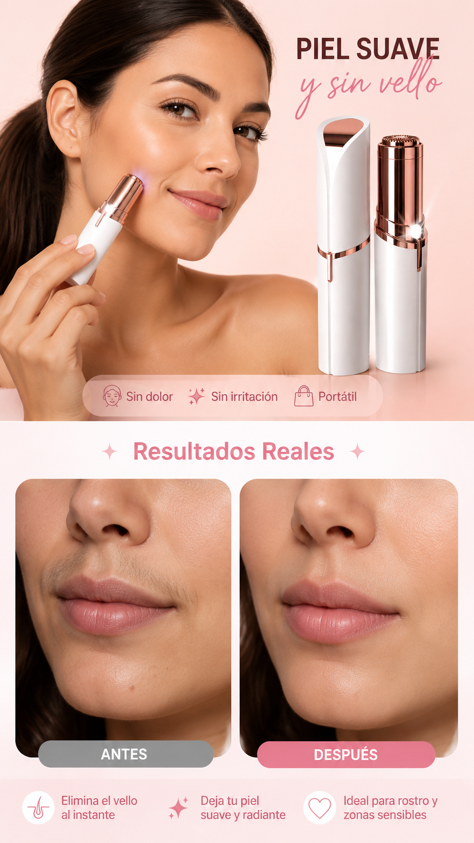 Depilador Facial Electrico Recargable